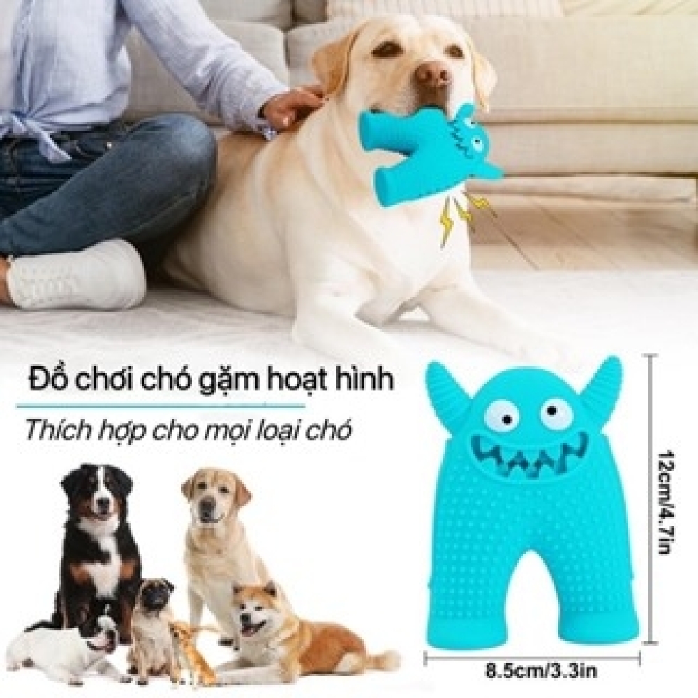 Đồ chơi chó gặm Silicon hình quái vật giúp huấn luyện thú cưng