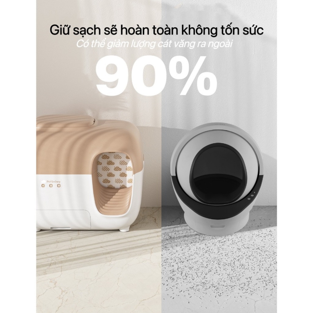 Máy dọn vệ sinh tự động thông minh cho mèo thông qua app
