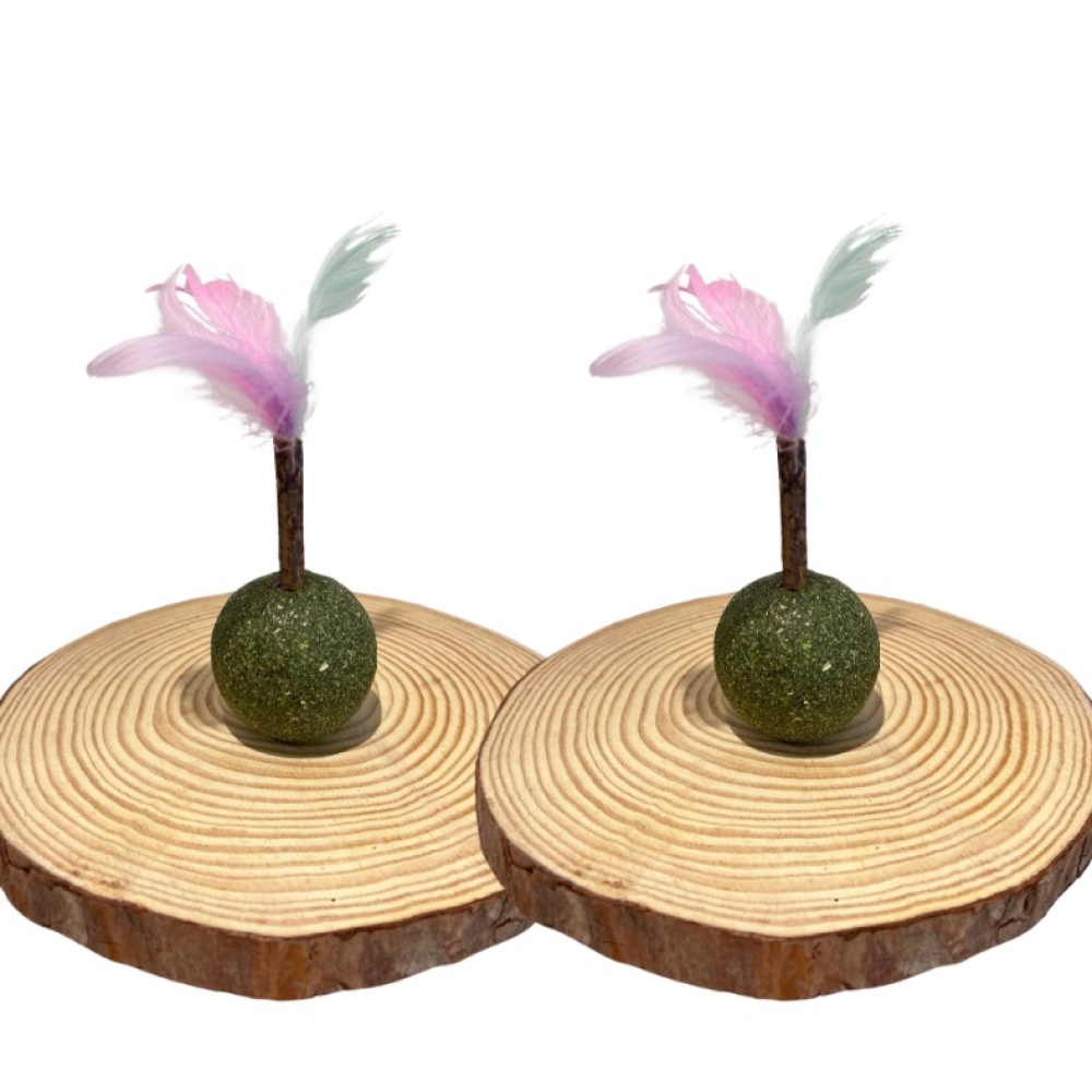 Bóng catnip kèm lông vũ hỗ trợ tiêu búi lông, ổn định tâm trạng cho mèo