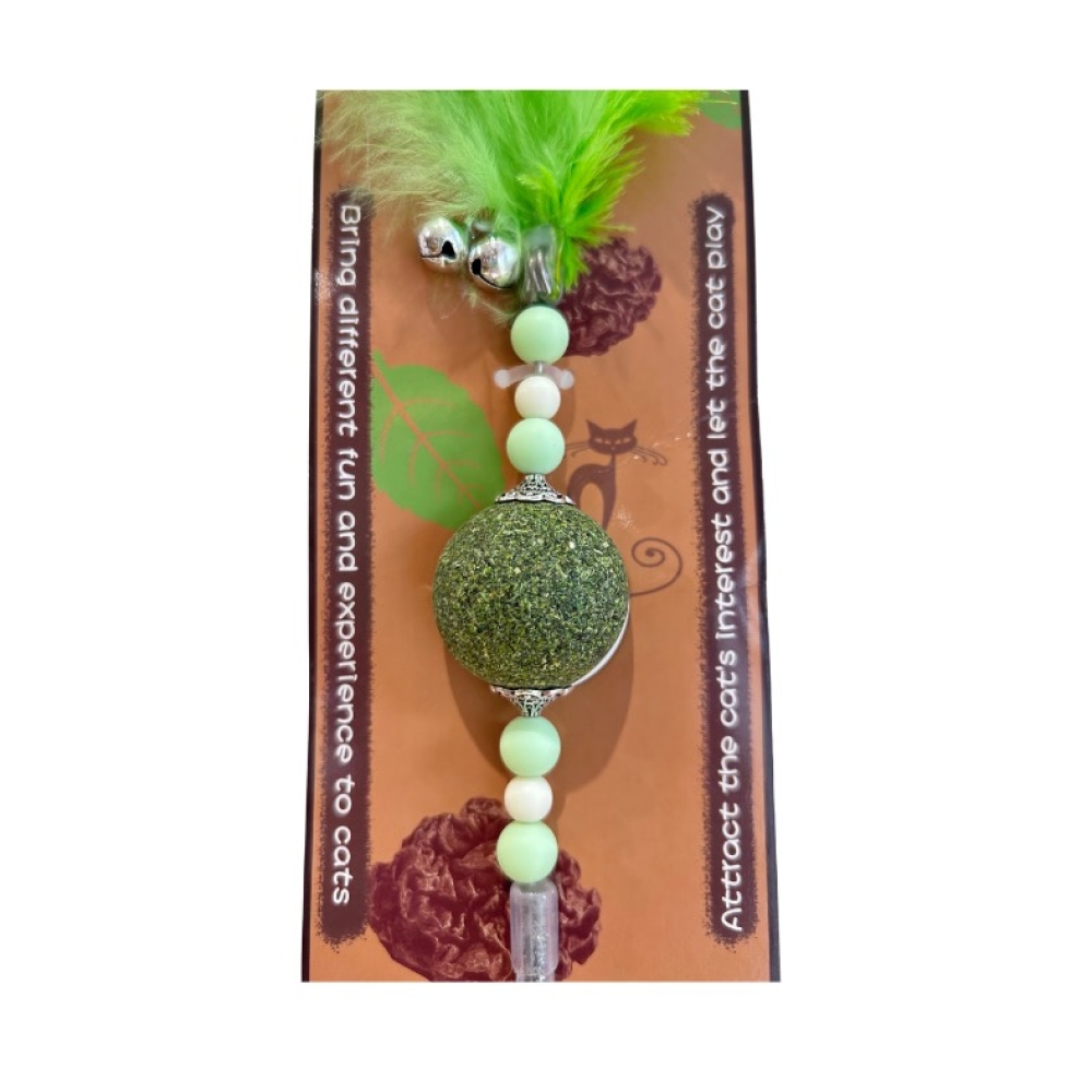 Gậy chọc mèo lông công, lông vũ kèm catnip