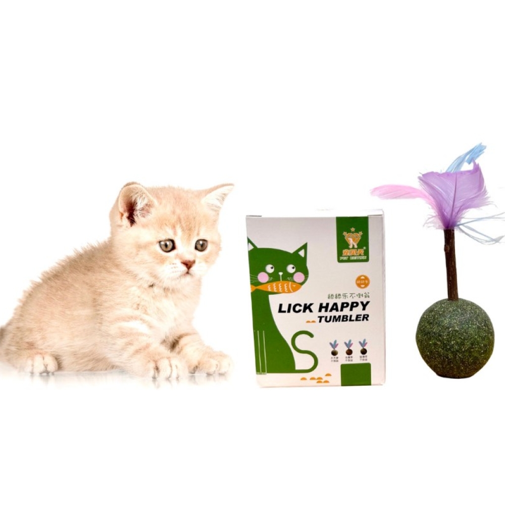 Bóng catnip kèm lông vũ hỗ trợ tiêu búi lông, ổn định tâm trạng cho mèo
