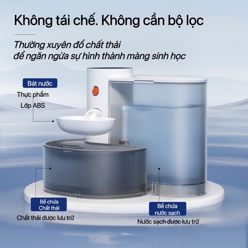 Máy nước Pet Gravity không dây cho thú cưng