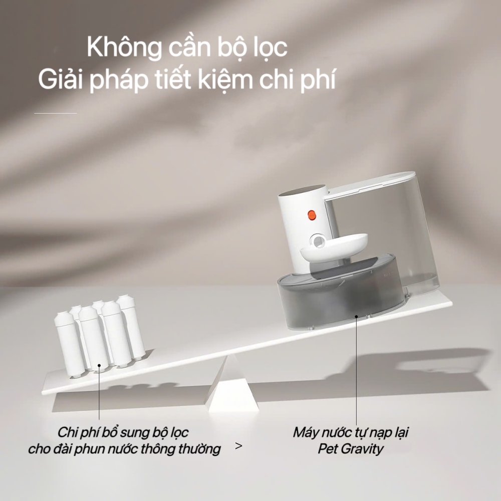 Máy nước Pet Gravity không dây cho thú cưng