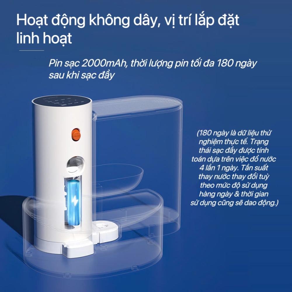 Máy nước Pet Gravity không dây cho thú cưng
