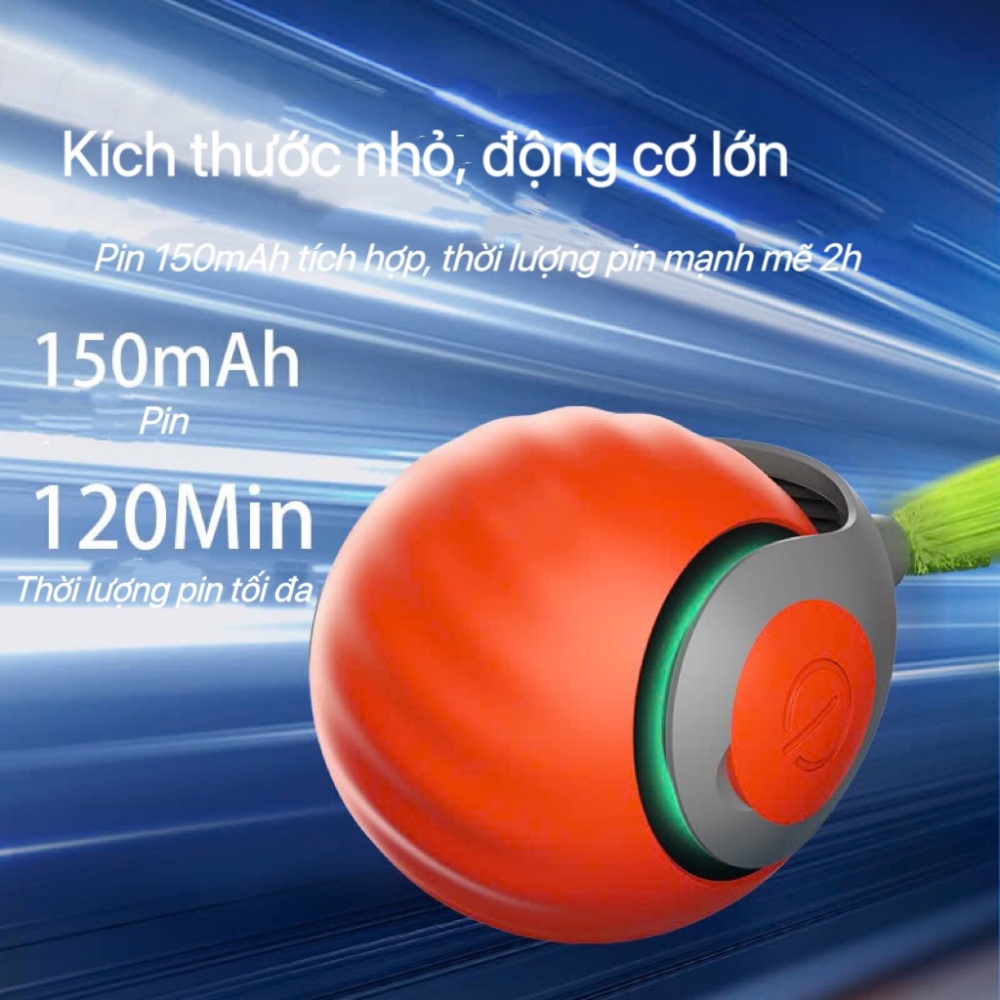 Bóng đồ chơi cho mèo lăn tự động có USB kèm đuôi màu sắc